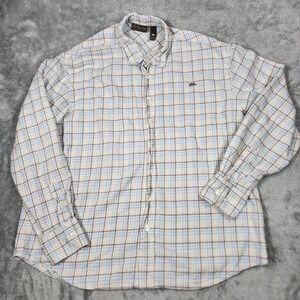 Ce Tigiano Shirt Mens 2XL Plaid Button Up Long Sleeve Rabbit Embroidered Casual